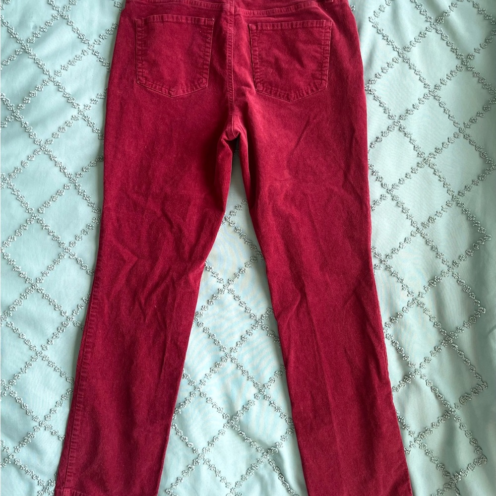 St John’s Bay Deep Red Straight Leg Corduroy Pants - Picture 4 of 7